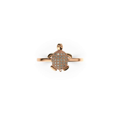 Tortuga | Roségold Vermeil | CZ Diamant Meeresschildkrötenring